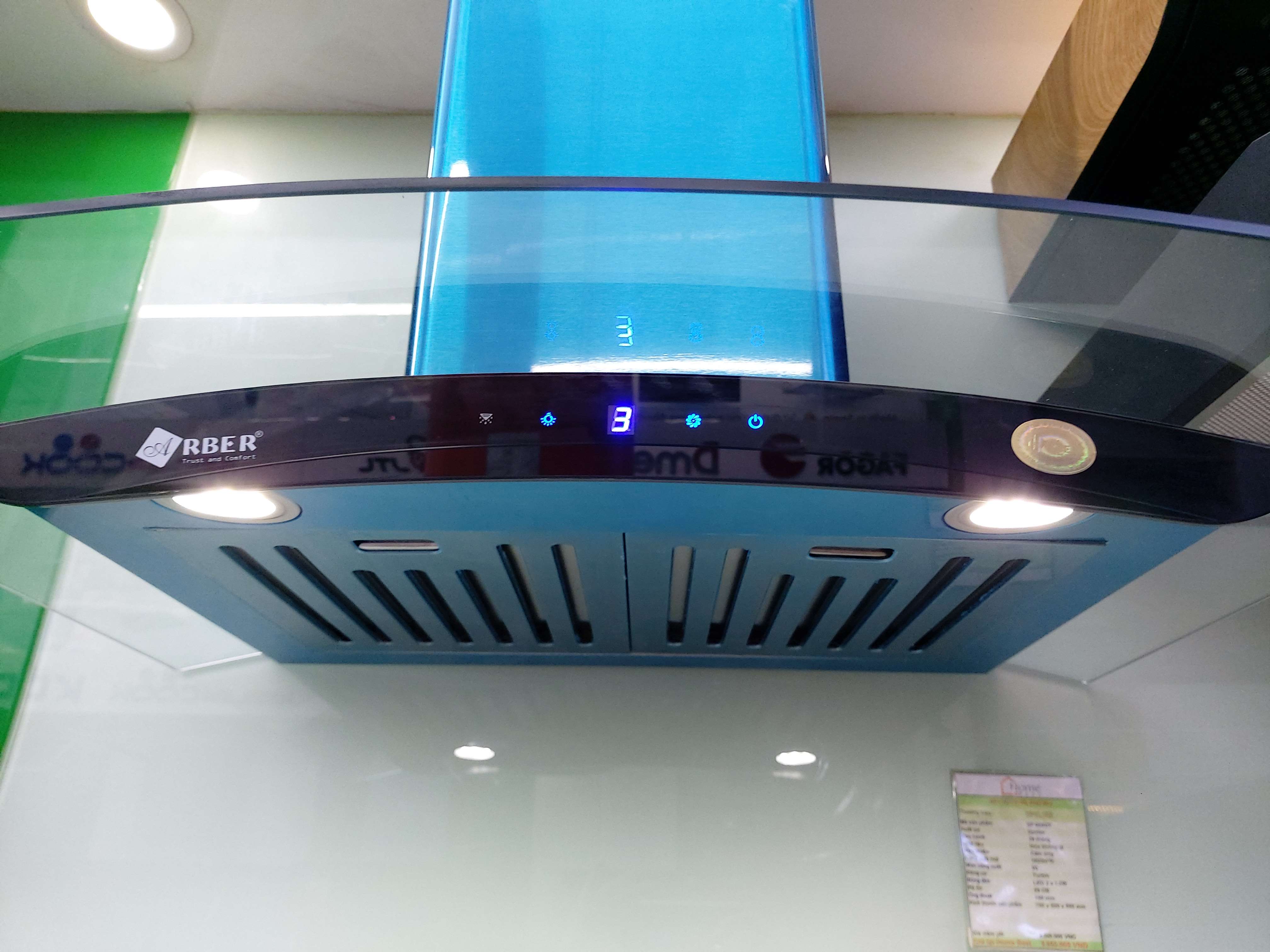 Máy hút khói, hút mùi kính cong Arber AB-SMART3