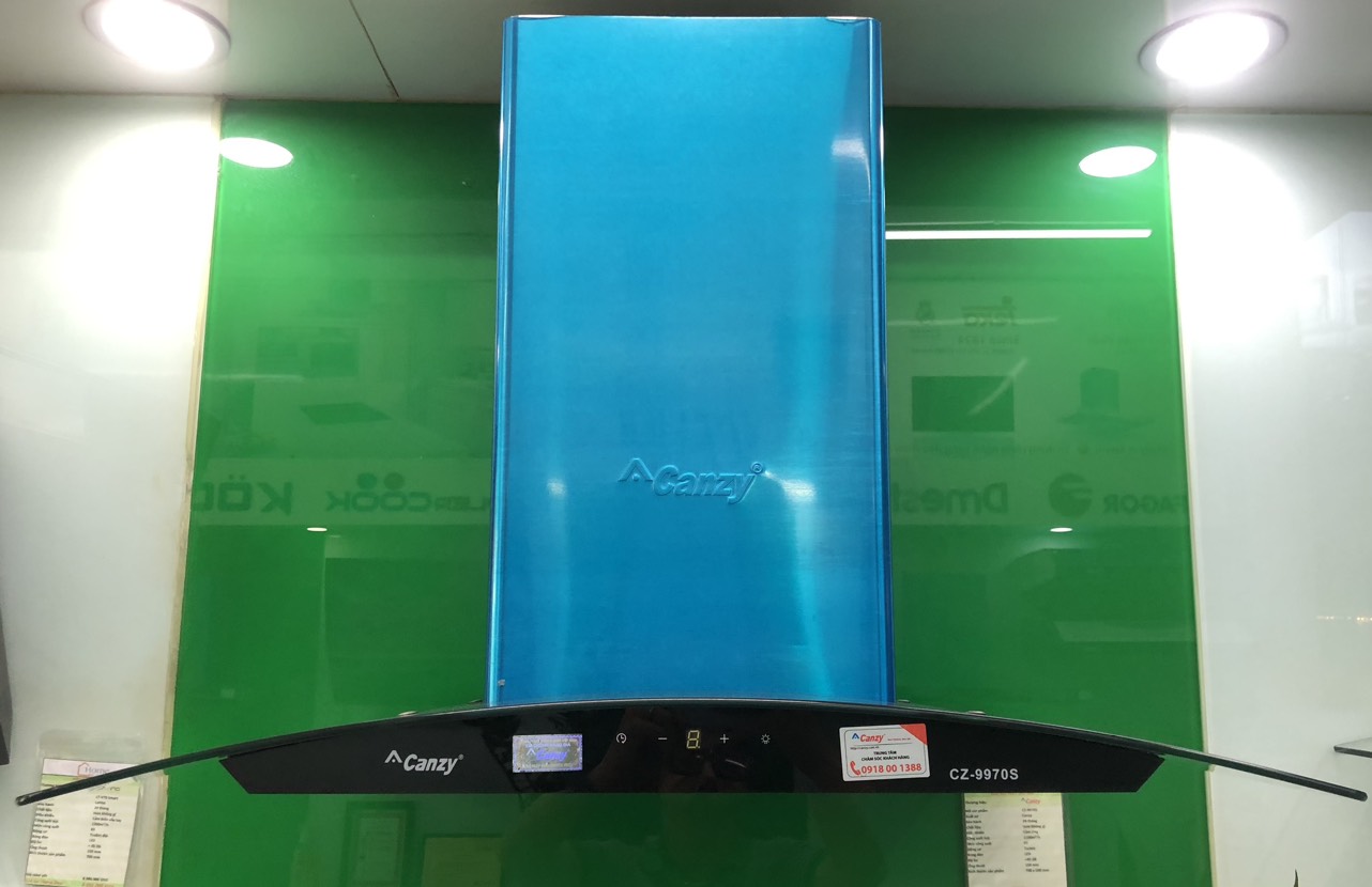 Máy hút khói, hút mùi kính cong Canzy CZ 9970S ( điều khiển cảm ứng vẫy tay )