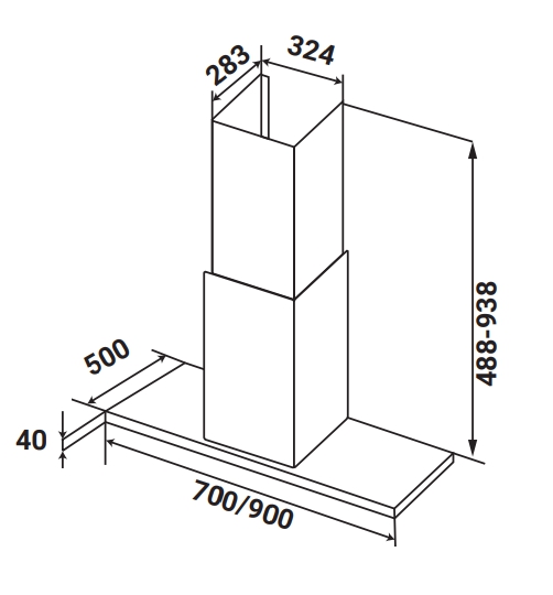 Máy hút khói, hút mùi kính ngang KAFF KF - 771B New Black
