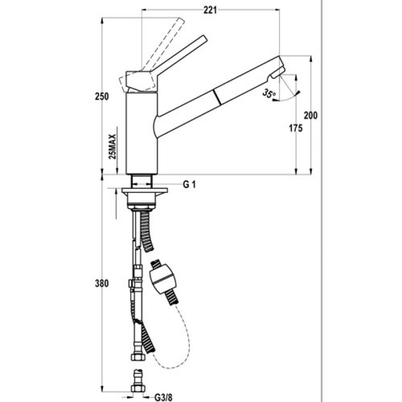 Vòi rửa TEKA VTK 978