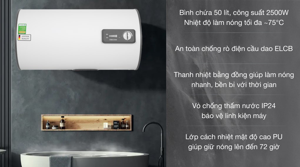Máy nước nóng gián tiếp treo tường Stiebel Eltron ESH 50 H Plus T-VN