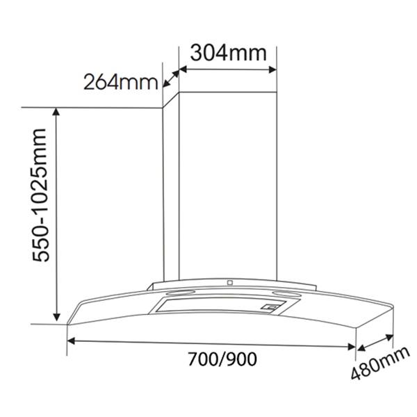 Máy hút khói, hút mùi kính cong Faster FS EN91 (90cm)