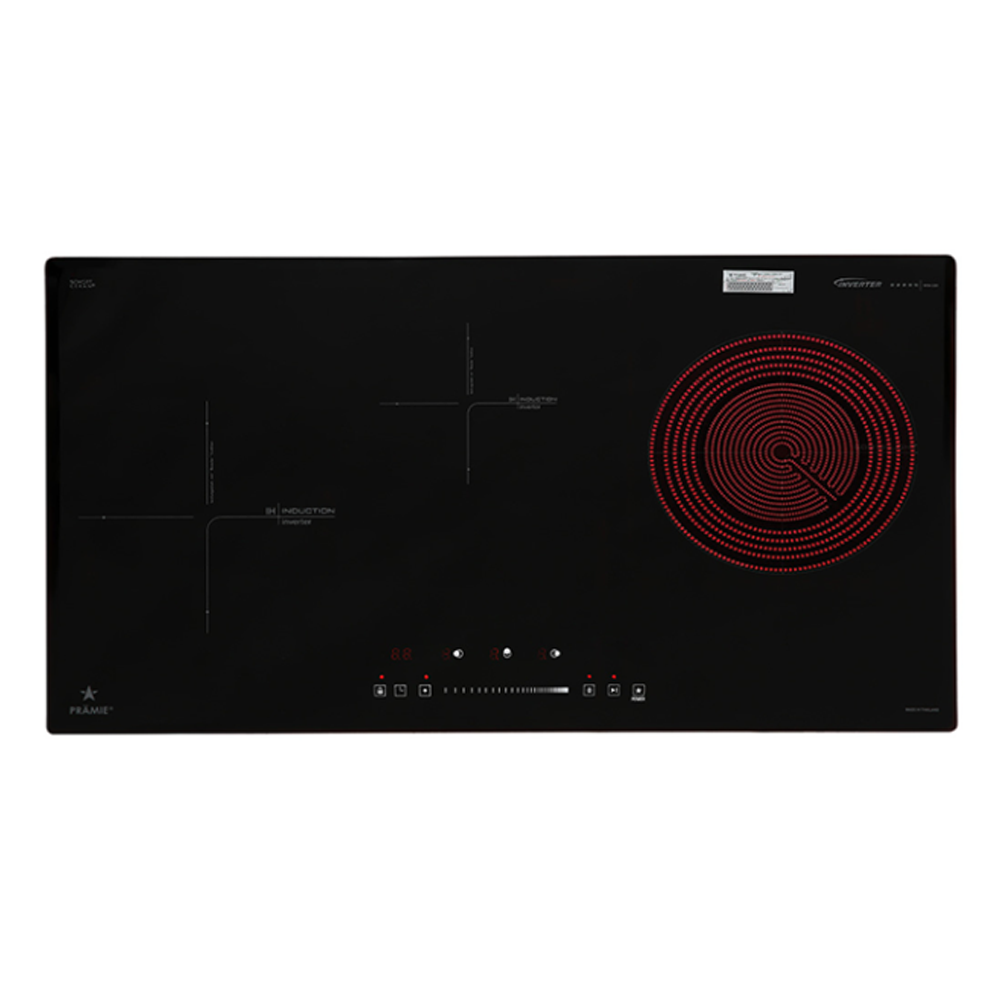 Bếp từ kết hợp hồng ngoại 3 vùng nấu Pramie PRTH-3201