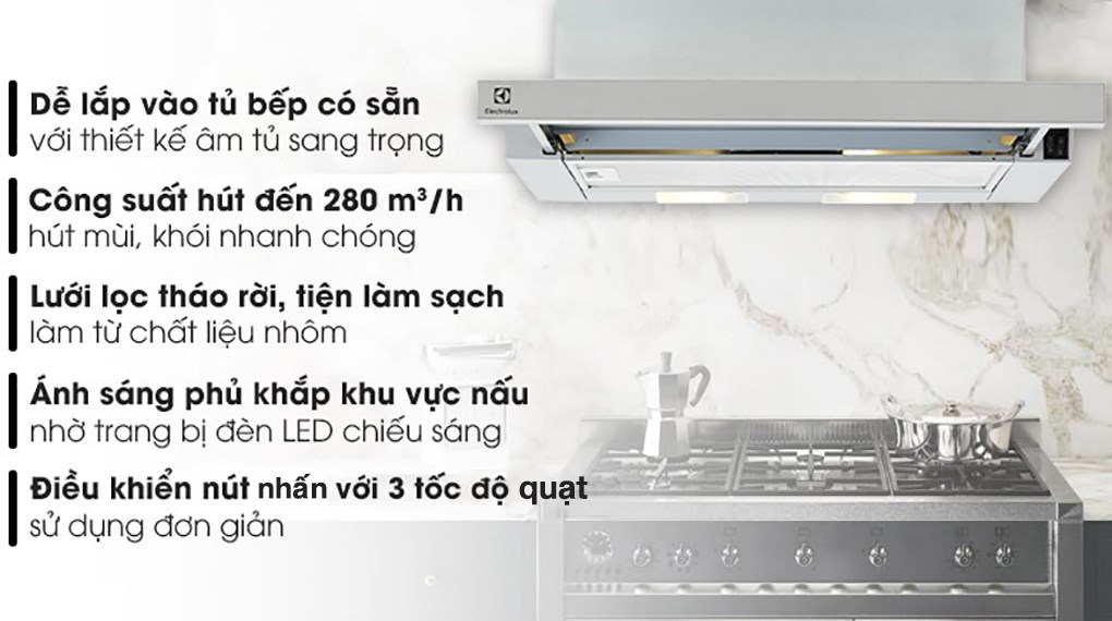 Máy hút khói, hút mùi âm tủ Electrolux LFP216S