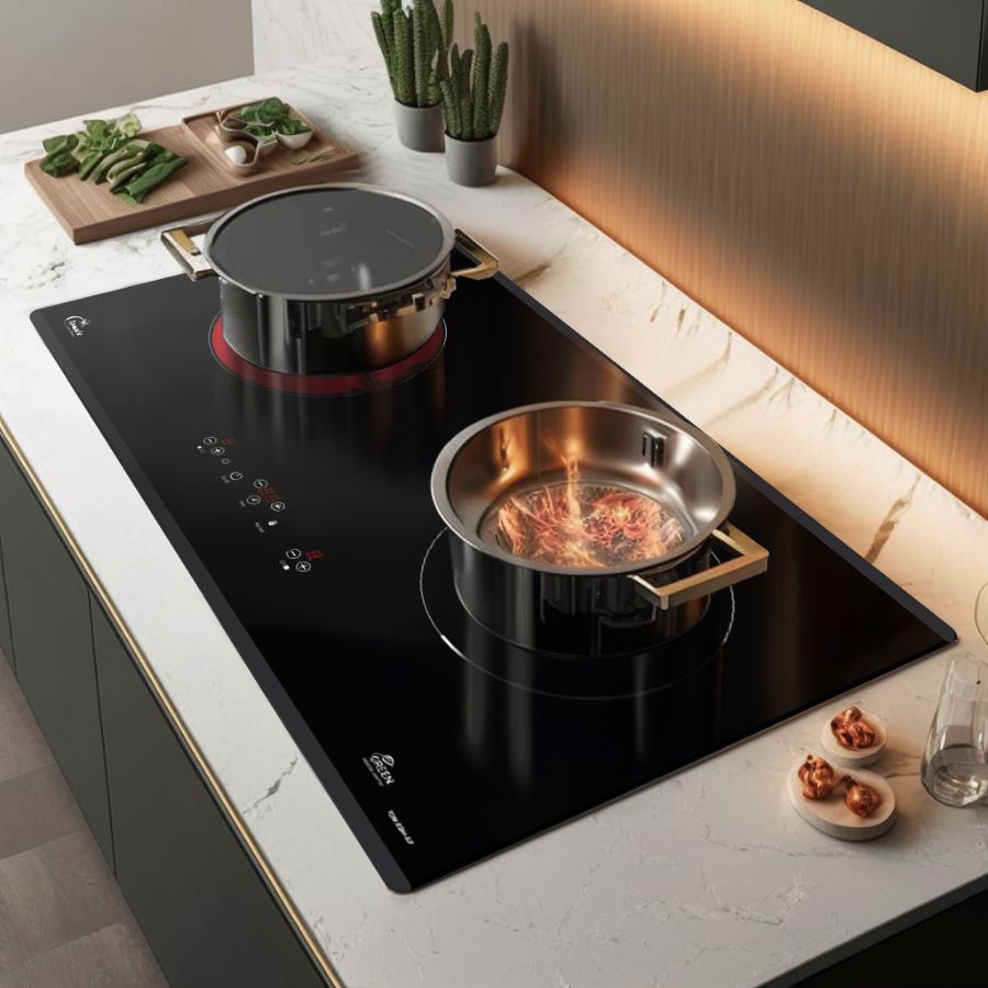 Bếp từ kết hợp hồng ngoại Tomate TOM 02IH-G7