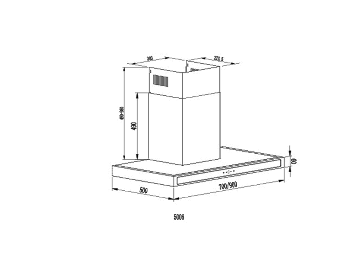 Máy hút khói, hút mùi kính ngang Kocher K - 225D (70cm)