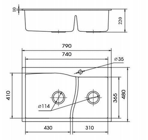 Chậu rửa đá Kaff GRANITE KF-7948SJ