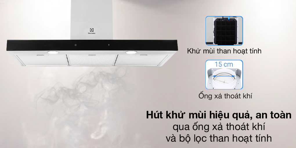 Máy hút khói, hút mùi kính ngang Electrolux LFT769X