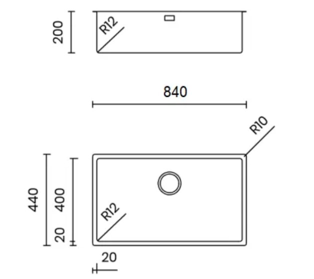 Chậu rửa chén 1 hộc NOBINOX TASCA DURIX NT624