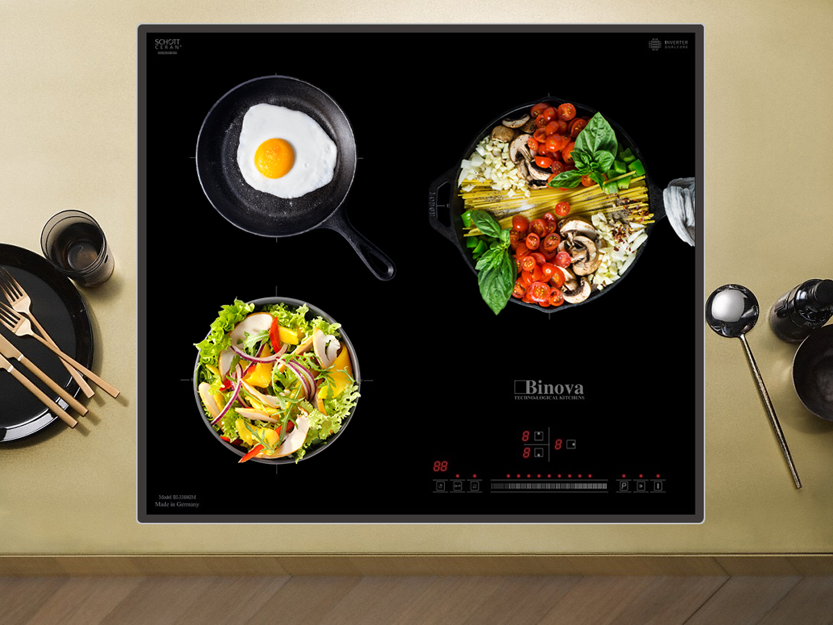 Bếp từ 3 vùng nấu Binova BI-3388GM