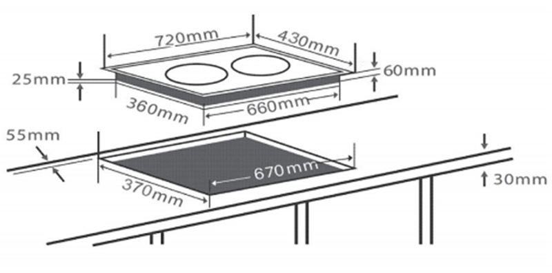 Bếp từ đôi Chefs EH-DIH666G
