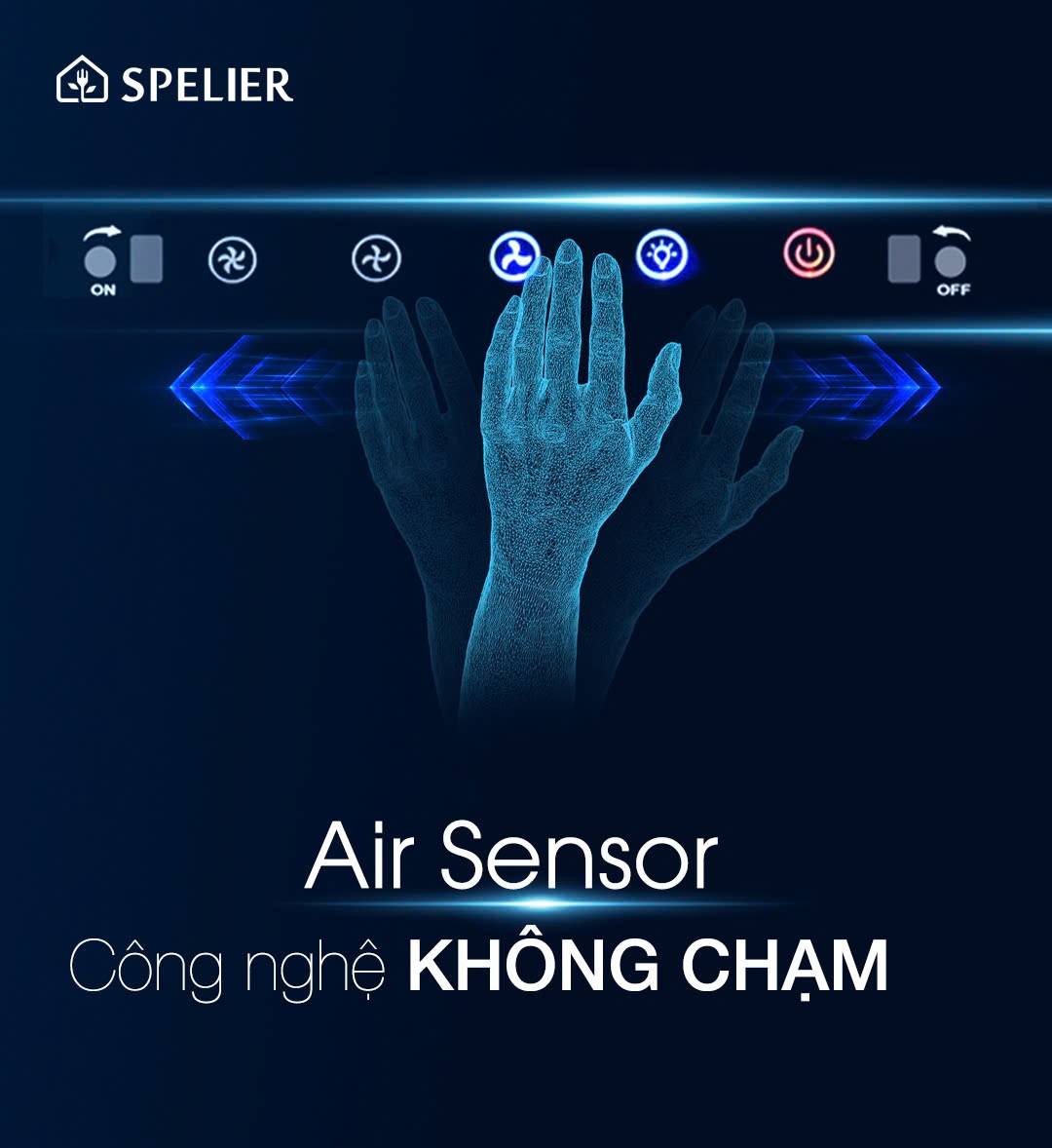 Máy hút khói kính ngang Spelier SP 109 TT SLIM (điều khiển cảm biến vẫy tay)