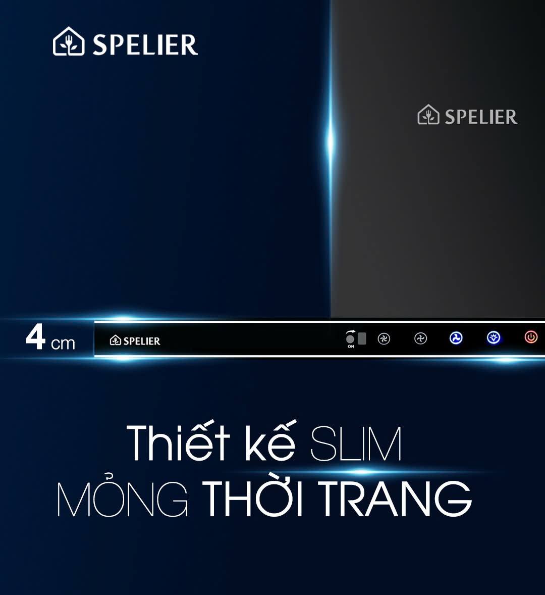 Máy hút khói kính ngang Spelier SP 109 TT SLIM (điều khiển cảm biến vẫy tay)