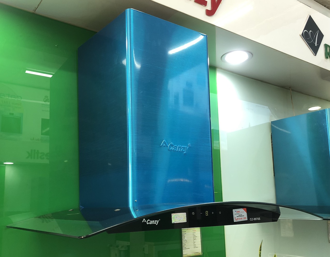 Máy hút khói, hút mùi kính cong Canzy CZ 9970S ( điều khiển cảm ứng vẫy tay )