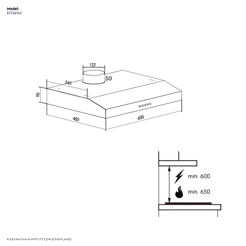 Máy hút khói, hút mùi cổ điển Electrolux ECF6214X