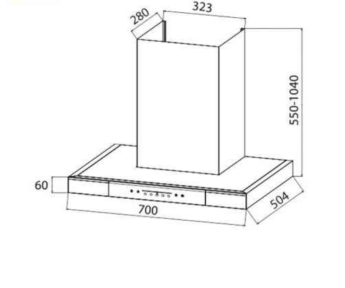 Máy hút khói, hút mùi kính ngang Latino LT-DWB07BK