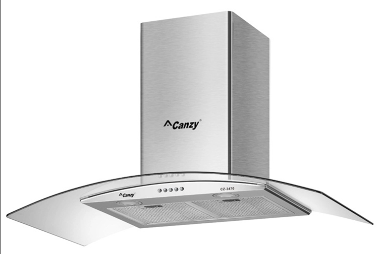 Máy hút khói, hút mùi kính cong Canzy CZ 34