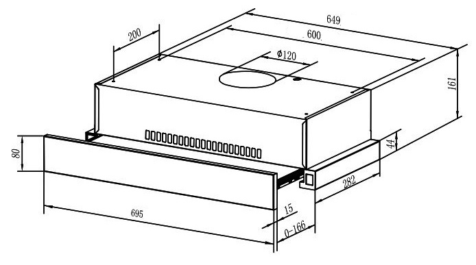 Máy hút khói, hút mùi âm tủ Teka TLR2 72 SS