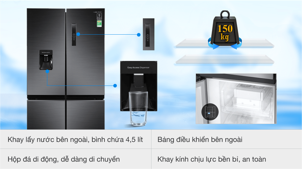 Tủ lạnh Samsung Inverter 488 lít Multi Door RF48A4010B4/SV