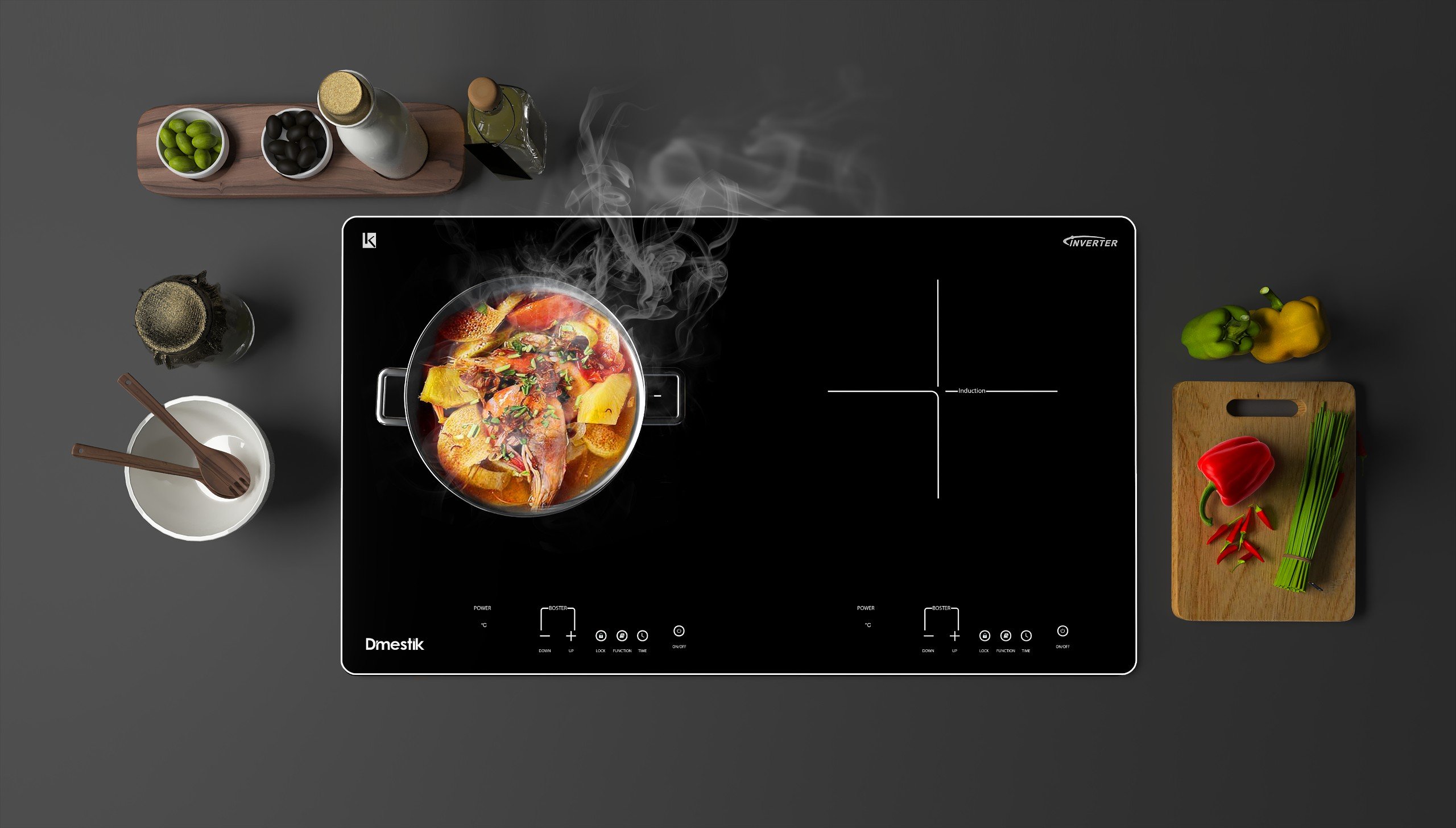 Bếp từ đôi Dmestik AM-D203