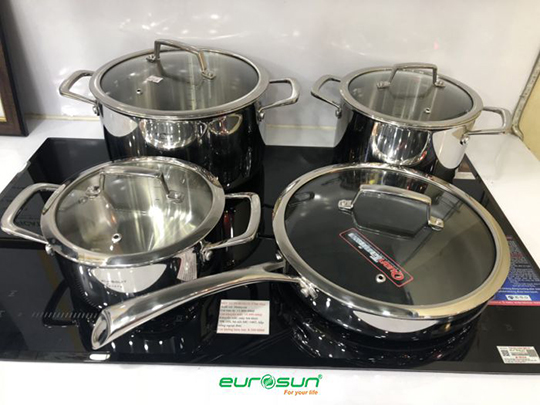 Bộ nồi inox 8 món Eurosun MC1801- Luxury