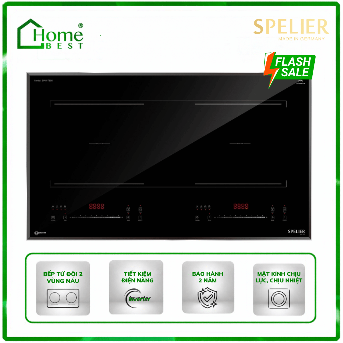 Bếp từ đôi Spelier SPM-T85K