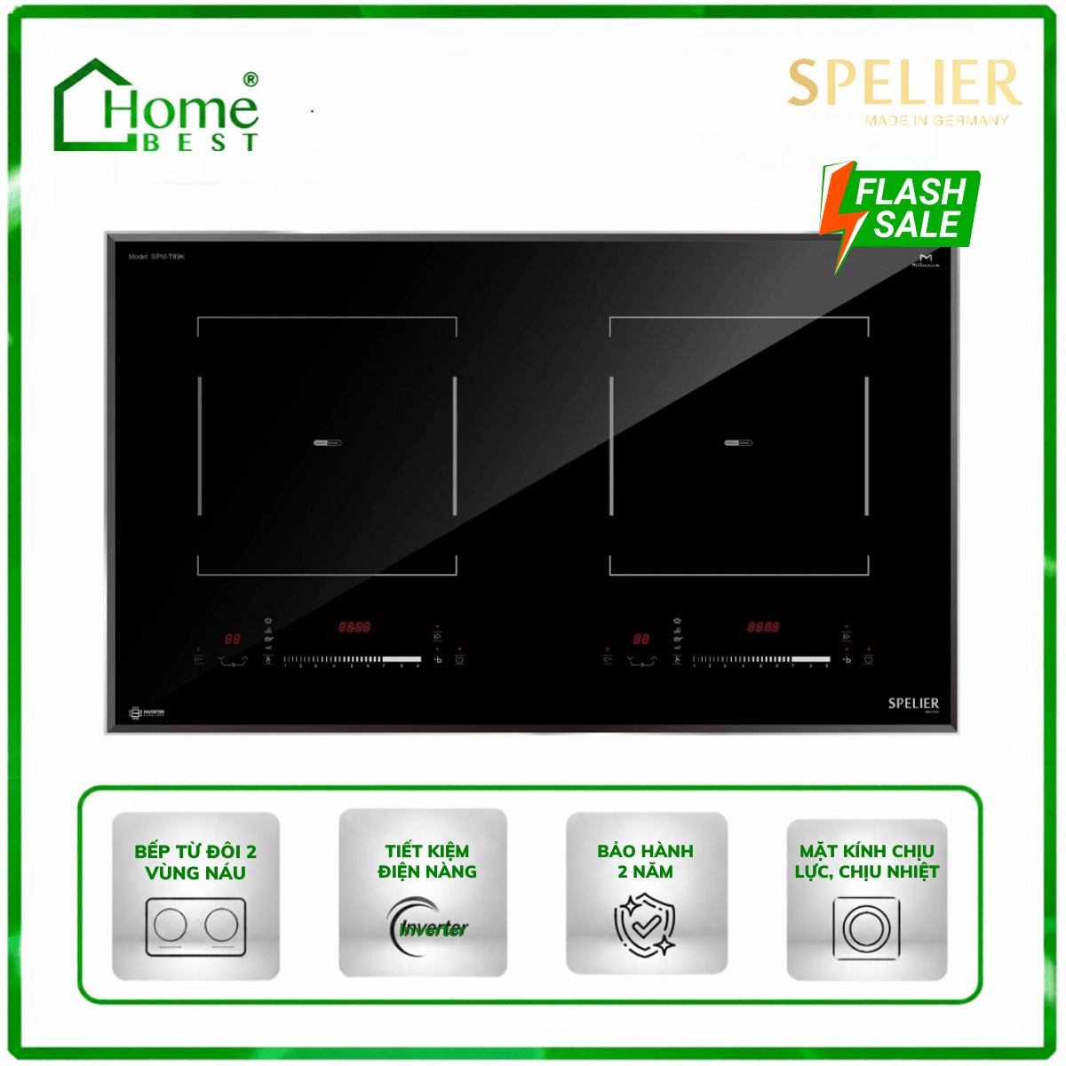 Bếp từ đôi Spelier SPM-T89K