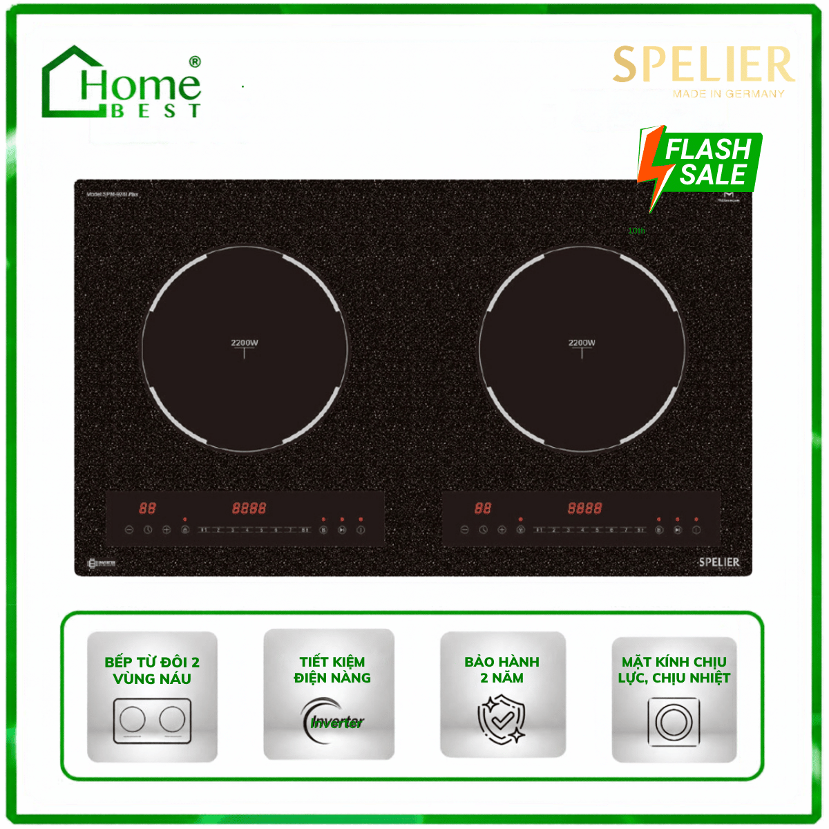 Bếp từ đôi Spelier SPM – 928I PLUS SNOW