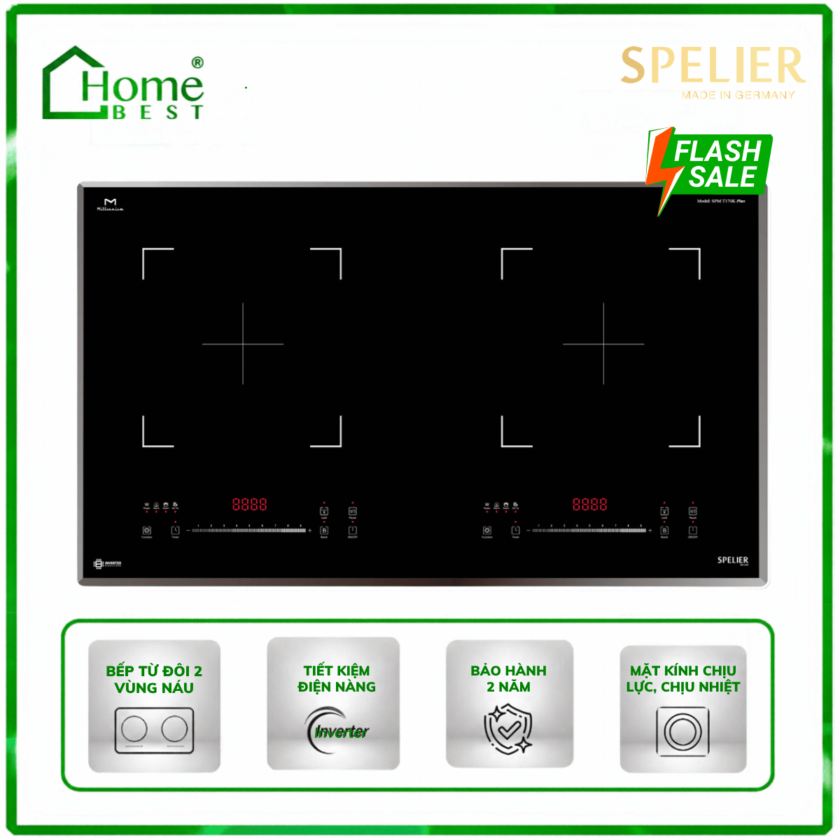 Bếp từ đôi Spelier SPM T170K PLUS