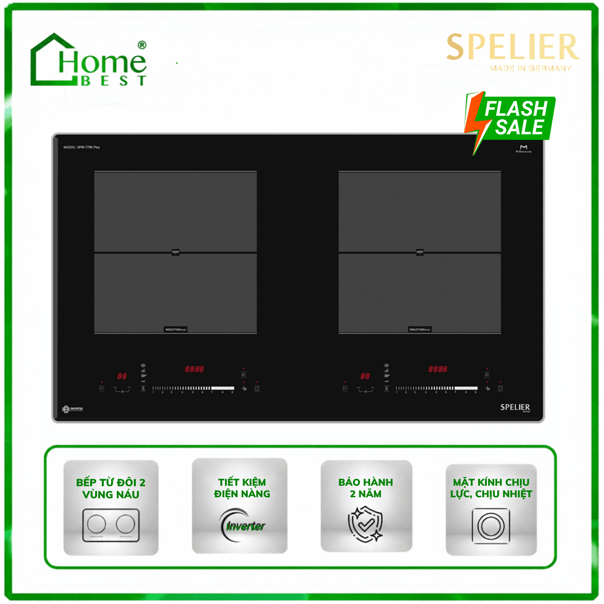 Bếp từ đôi Spelier SPM T79K PLUS