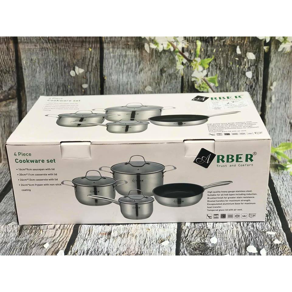 Bộ nồi inox 4 món Arber AN04I