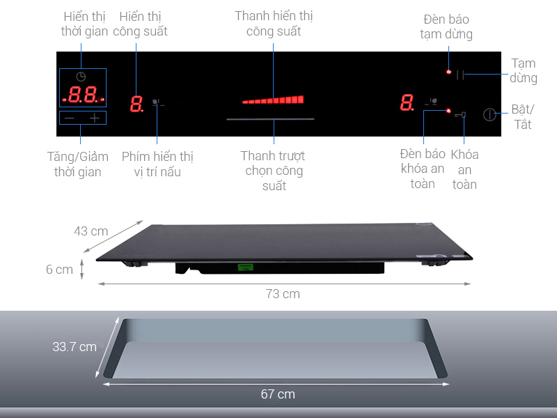 Bếp từ đôi Malloca MI 732 SL
