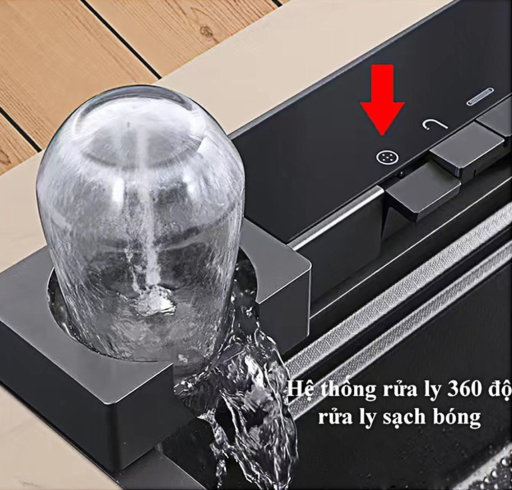 Chậu rửa chén 1 hộc 7546ĐN - Nano đen