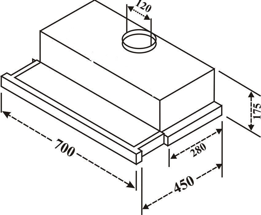 Máy hút khói, hút mùi âm tủ KAFF KF-TL70H