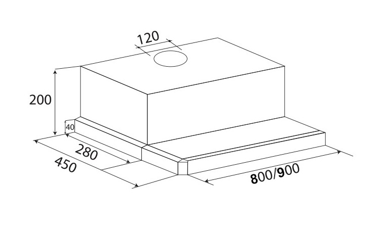 Máy hút khói, hút mùi âm tủ KAFF KF-TL900