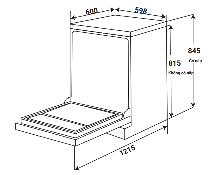 Máy rửa chén bát Kaff KF-BHMI815Y