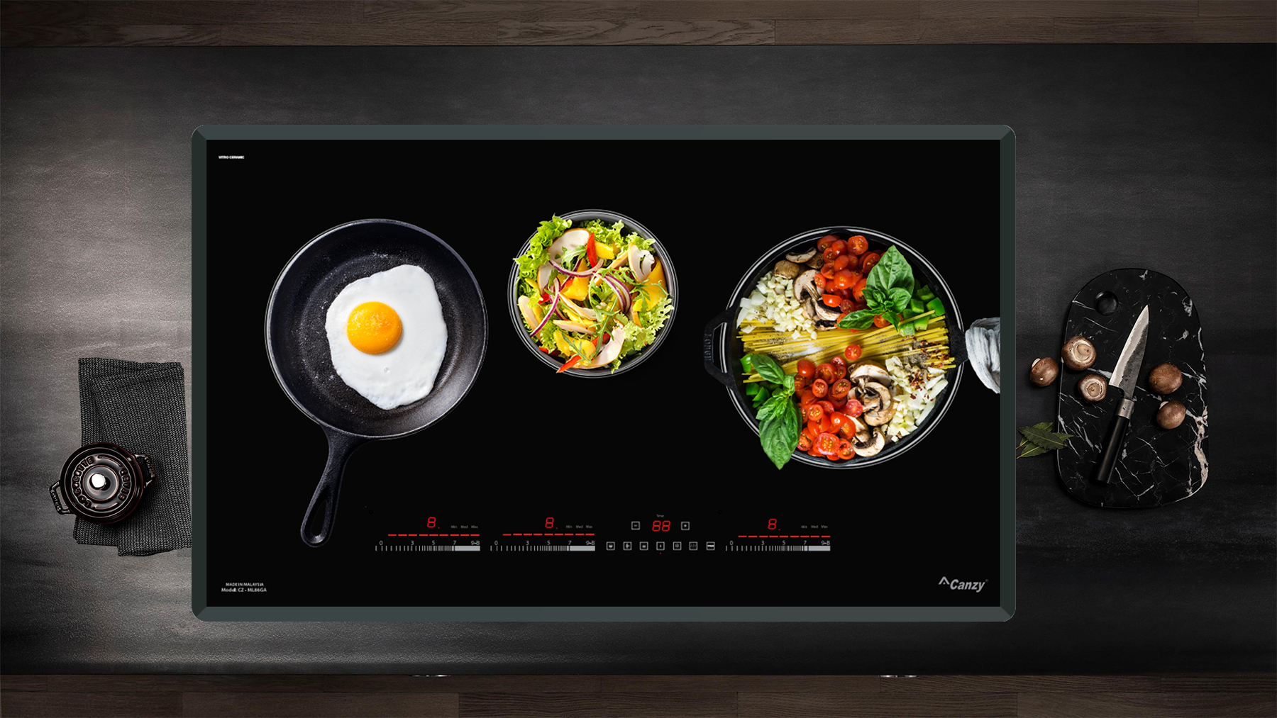 Bếp từ 3 vùng nấu Canzy CZ-ML86GA