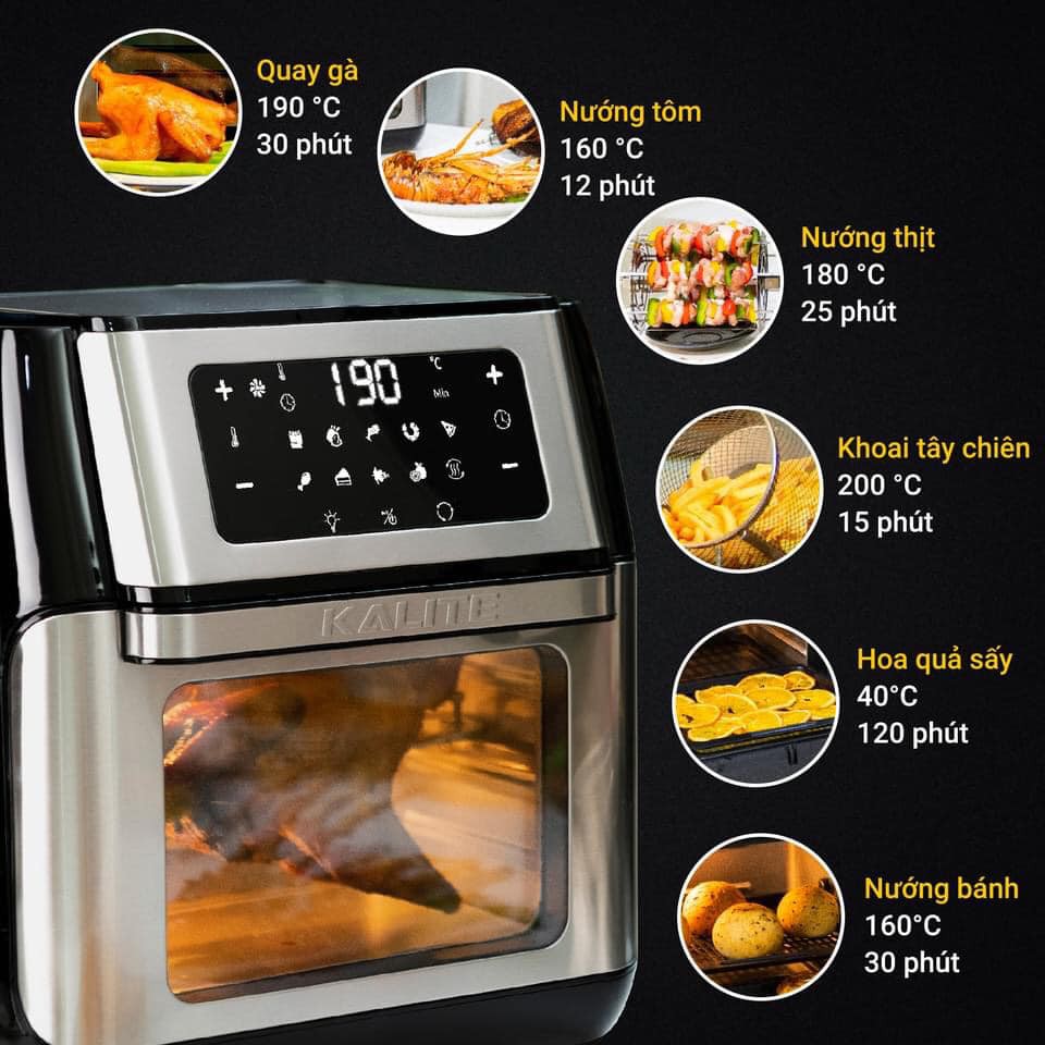 Nồi chiên không dầu Kalite Q10 10 lít hàng chính hãng
