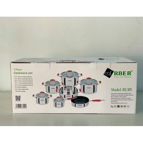Bộ nồi inox 7 món Arber RUBY