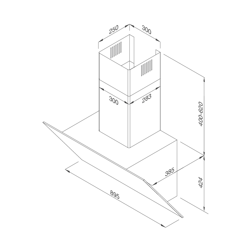 Máy hút mùi kính vát Malloca MC 9086HS