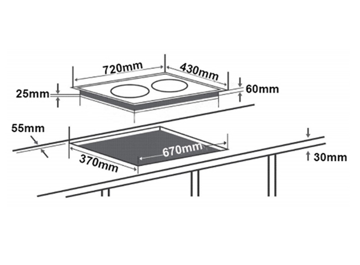 Bếp từ đôi Chefs EH-DIH328