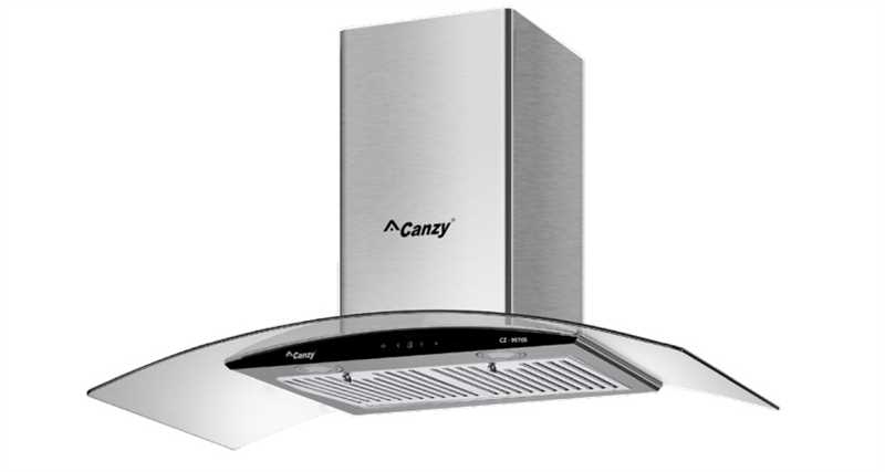 Máy hút khói, hút mùi kính cong Canzy CZ 9990S (điều khiển cảm ứng vẫy tay)