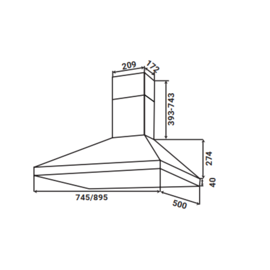 Máy hút khói, hút mùi KAFF KF-PYRA750