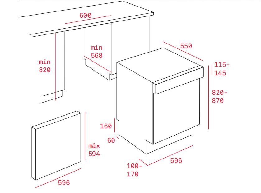 Máy rửa chén bát âm bán phần Teka DW9 55 S