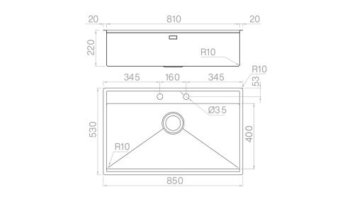 Chậu rửa chén 1 hộc NOBINOX ARTINOX NEWGO NA830
