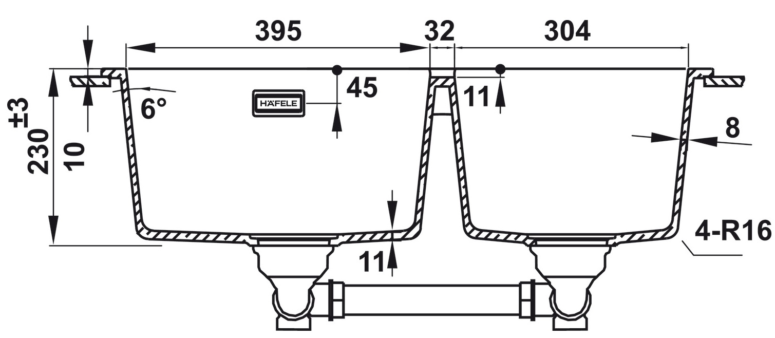 Chậu rửa đá Hafele HS22-GEN2S90 - 577.25.310