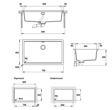 Chậu rửa đá Hafele HS-GS7545 - 570.30.300