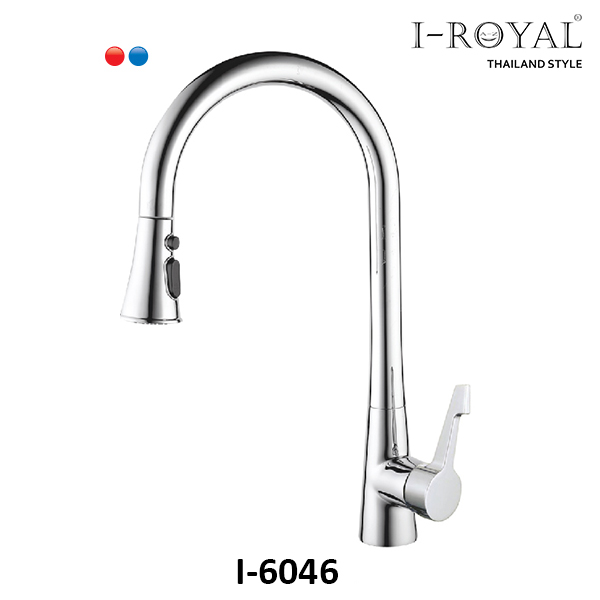 Vòi rửa nóng lạnh dây rút đồng thay mạ crome I-Royal I-6046
