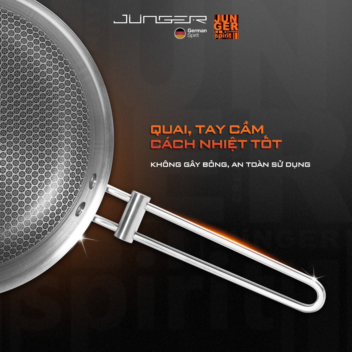 Bộ nồi Inox Junger CWJ-070 cao cấp 7 món