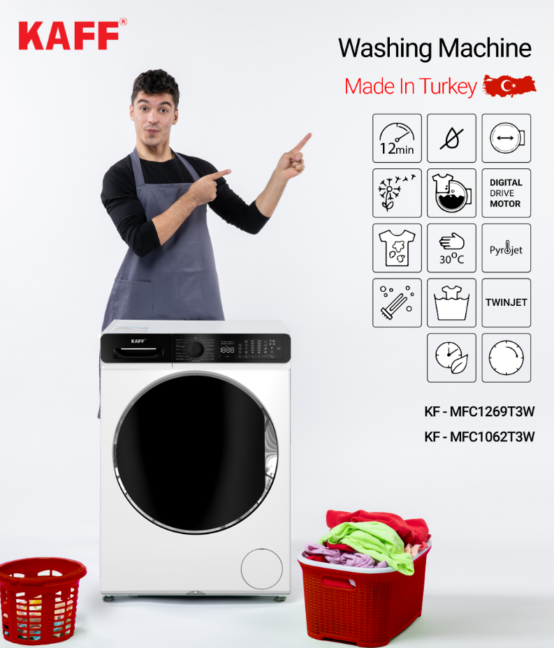 Máy giặt cửa trước lồng ngang Kaff KF-MFC1062T3W